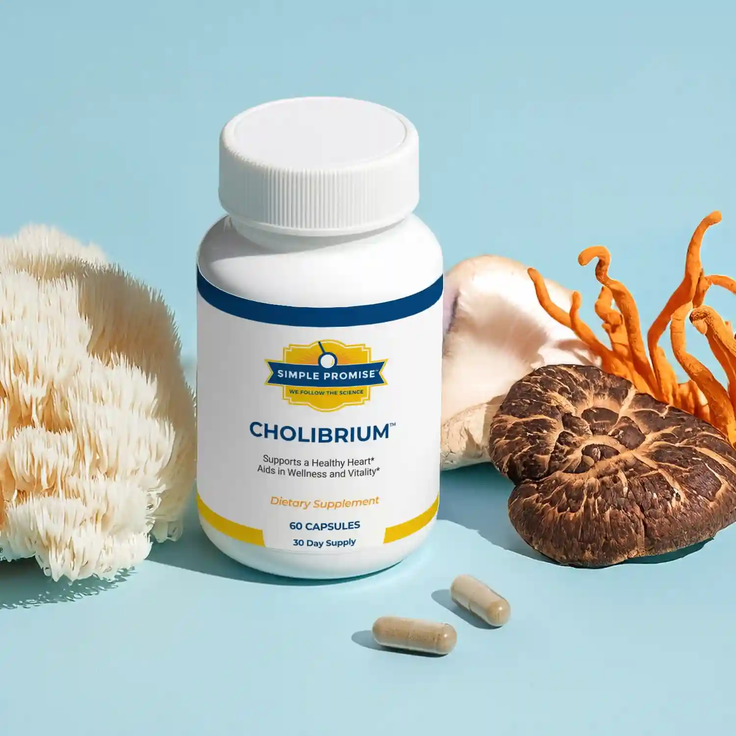 Cholibrium 10 Mushroom Heart Health Capsules — 60 Capsules